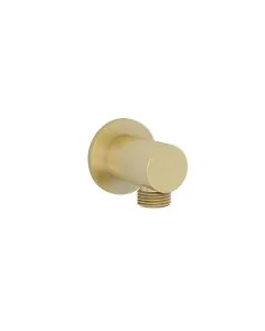 Round Wall Outlet Elbow Brushed Brass