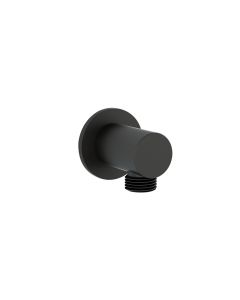 Round Wall Outlet Elbow Matt Black