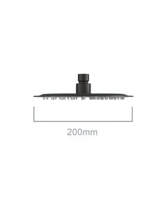 200mm Round Head & 400mm Wall Arm Matt Black