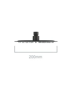 200mm Round Head &amp; 400mm Wall Arm Matt Black