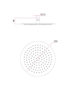 Slimline Round 250mm Showerhead Brushed Brass