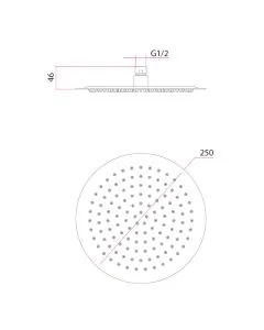 Slimline Round 250mm Showerhead Brushed Brass