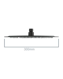 Slimline Round 300mm Showerhead Matt Black