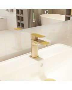 Suburb Basin Mixer With Clicker Waste Brushed Brass