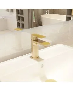 Suburb Basin Mixer With Clicker Waste Brushed Brass