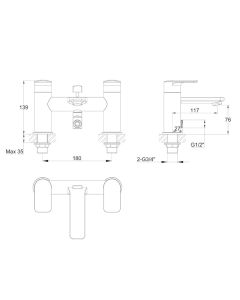 Suburb Deck Mounted Bath Shower Mixer Brushed Brass