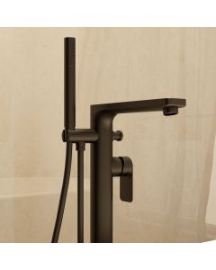 Suburb Floor Standing Bath Shower Mixer Matt Black