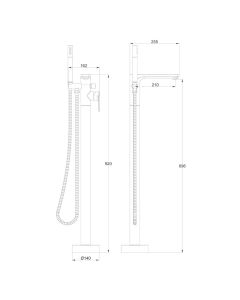 Suburb Floor Standing Bath Shower Mixer Brushed Brass