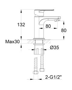 Suburb Small Basin Mixer With Clicker Waste Matt Black