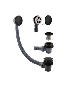 Hair Catch Clicker Bath Waste Matt Black