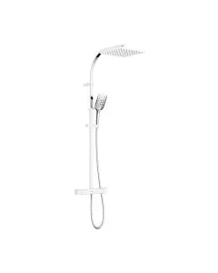 Qubo Thermostatic Bar Shower with Rigid Riser Kit Chrome