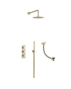 Ravine 3-Way Recessed Shower Valve Kit Brushed Brass