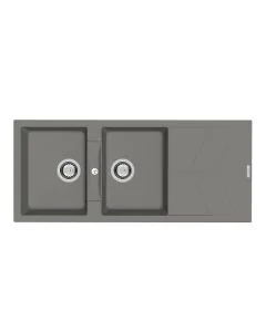 RIO Two Bowl Sink with Drainer Concrete