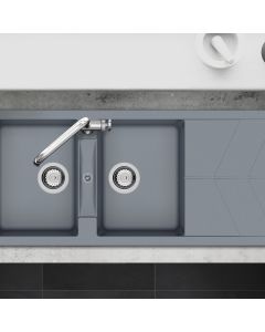 RIO Two Bowl Sink with Drainer Croma