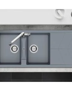 RIO Two Bowl Sink with Drainer Croma