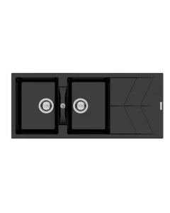 RIO Two Bowl Sink with Drainer Onyx