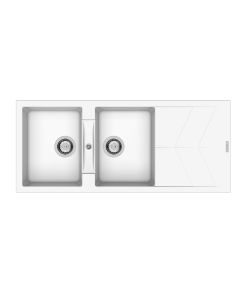 RIO Two Bowl Sink with Drainer Polar