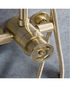 Crosswater Union Multifunctional Thermostatic Shower Valve Brushed Brass Finish