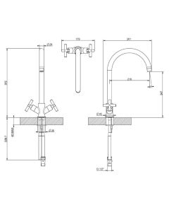 Rossi Monobloc Sink Mixer Chrome