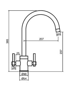 Rococo Kitchen Mixer Tap Chrome