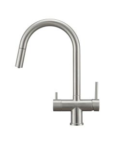Roma 3 Way Pull-Out Filter Kitchen Tap Stainless Steel