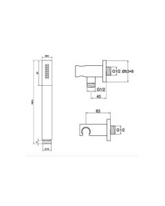 JTP Wall Outlet Slim Handset Shower Kit Chrome