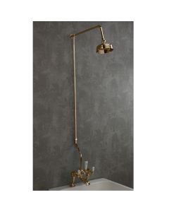 BATH MOUNTED RIGID RISER RAIL AND HEAD GOLD