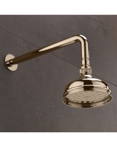 CHELSEA 130mm SHOWER HEAD & ARM GOLD