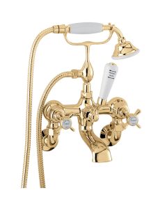CHURCHMAN WALL MOUNTED BATH SHOWER & KIT GOLD