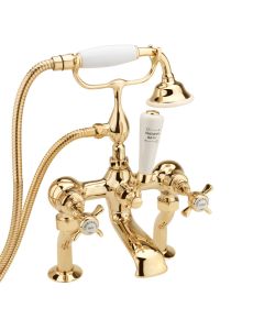 CHURCHMAN CRANKED BATH SHOWER MIXER KIT GOLD