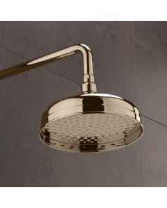 YORK 200mm SHOWER HEAD & ARM GOLD