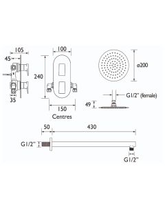 Sail Recessed Shower Pack