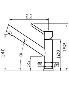 Sirius Top Lever Monobloc Mixer With Swivel Spout