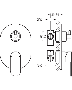 Smart Manual Shower with 3 way Diverter