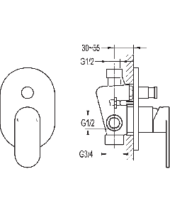 Smart Manual Shower with Diverter