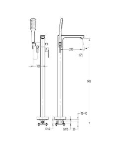 Smart Floor Standing Bath Shower Mixer