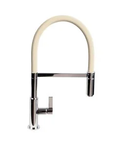 Spirale Sink Mixer Chrome - Latte Flexible Spout