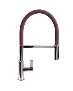Spirale Sink Mixer Brushed Steel - Wine Flexible Spout