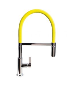 Spirale Sink Mixer Chrome - Yellow Flexible Spout