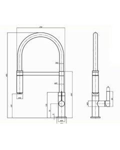 Spirale Sink Mixer Brushed Steel - Wine Flexible Spout