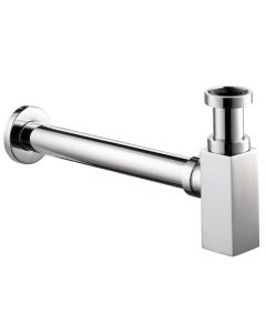 Square Chrome Bottle Trap and Pipe