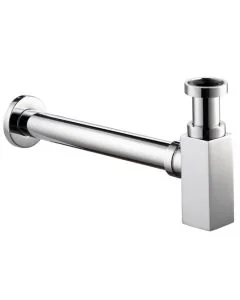 Square Chrome Bottle Trap and Pipe
