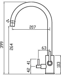 Stella Mixer Cold Filter Tap Swivel Spout Brushed Brass