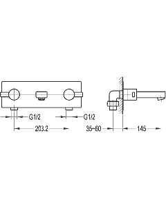 STR8 Three Hole Wall Basin Mixer with Clicker Waste