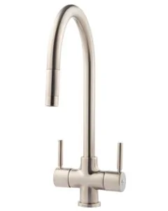 Emporia Kitchen Mixer Tap With Pull Out Aerator Brushed Steel