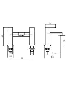 Quazar Deck Mounted Bath Filler Chrome