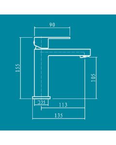 Quazar Single Lever Mini Basin Mixer Chrome