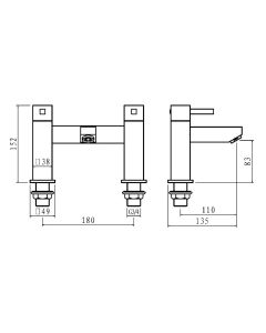 Saros Deck Mounted Bath Filler Chrome