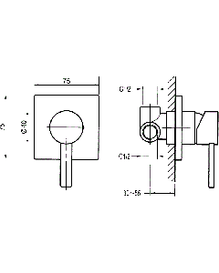 STR8 Wall Stopcock For Hot Water