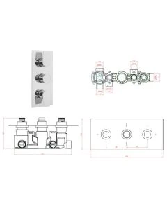 BARI CONCEALED 3 WAY THERMOSTATIC SHOWER VALVE CHROME